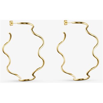 WOLFF JEWELRY WAVY STATEMENT EARRINGS – STORE ØRERINGE MED ORGANISK FORM - 1198